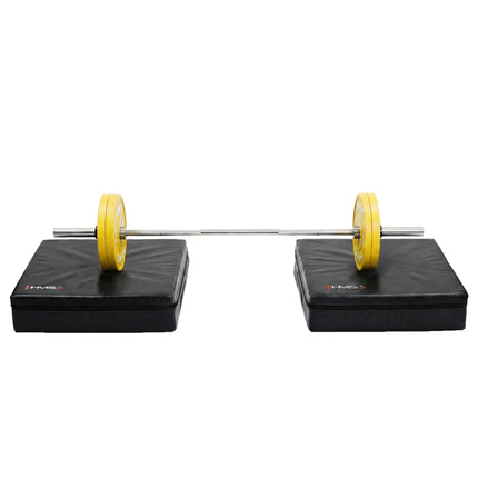 Barbell Drop Pads Set of 2 with Transport Handles, 76 x 60 x 15 cm, Black