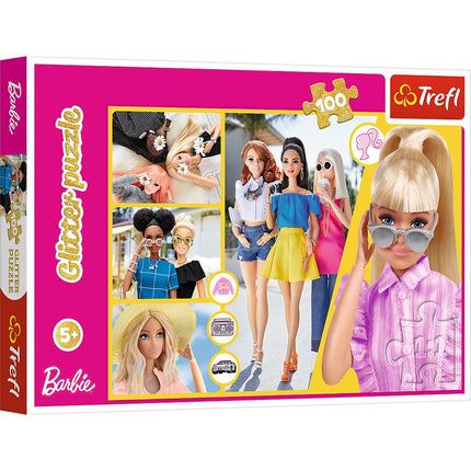 Barbie Glitter Puzzle, 100 Pieces for Fun and Creativity