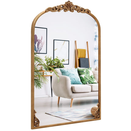 Baroque Wall Mirror, Gold Metal Frame, 90 x 61 cm