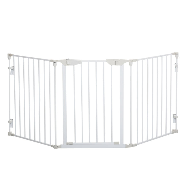 Dog Barrier Gate – Metal & Plastic, 180x74.5 cm, White