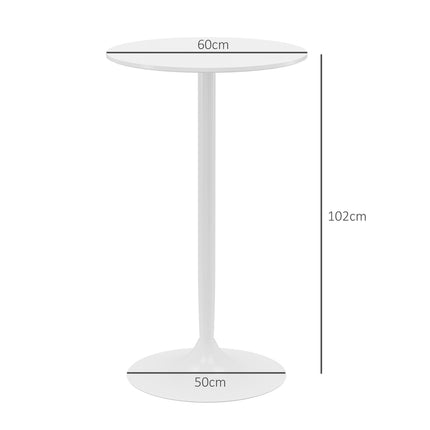 Round dining table in white steel - Ø60 x 102 cm