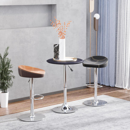 Bar table, bench height, black artificial leather, adjustable