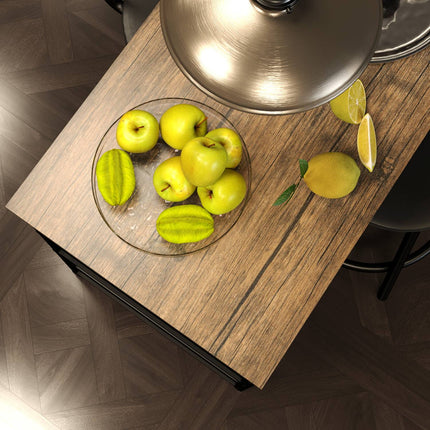 Modern bar table set, 3 parts with storage shelves