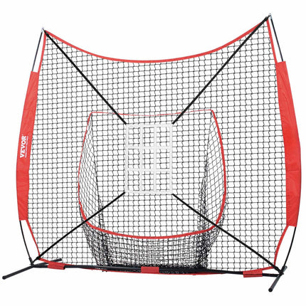 Baseball Softball Practice Net Set, 7x7 Ft, Tee, 12 Balls