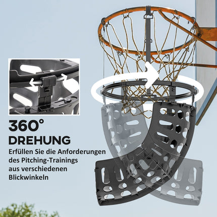 Basketball rebound system, 360° rotating return, indoor/outdoor