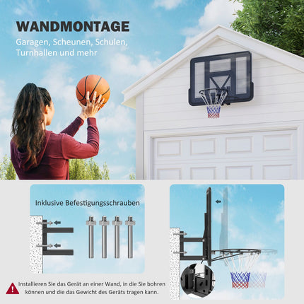 Indoor and outdoor basketball hoop - Ø45 cm rim, wall mountable