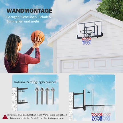Basketball hoop & backboard for indoor/outdoor use, Ø45 cm