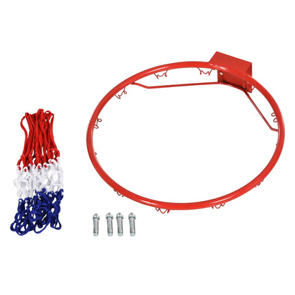 Basketball hoop with net, steel frame, 46 cm diameter