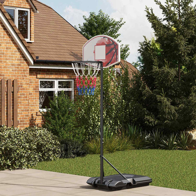 Adjustable Outdoor Basketball Hoop With Wheels - Steel, Multicolor