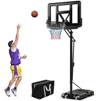Basketball stand 245-305 cm height adjustable basketball hoop with stand black