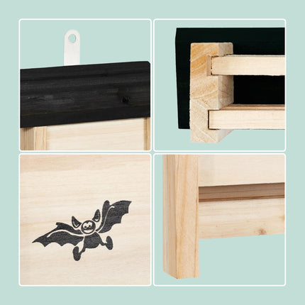 Bat Box Set of 2 – Wooden Roosts with Grooved Interior