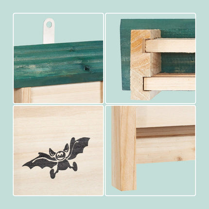Bat Box Set of 2, Wooden Roosts with Landing Board
