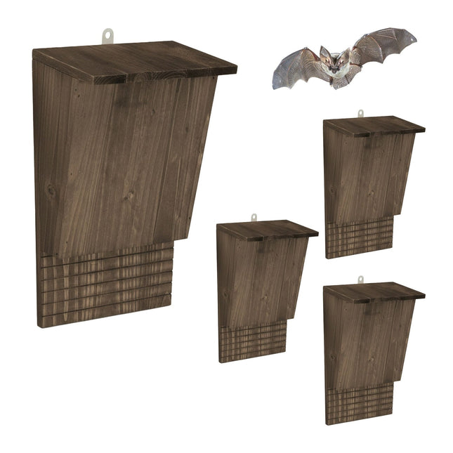 Bat House Set of 4 – Wooden Outdoor Shelters