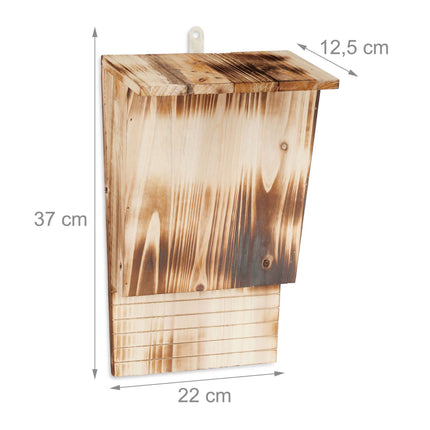 Bat box in flamed wood