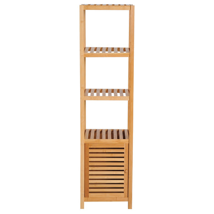 Bamboo bathroom cabinet with 3 shelves, 36x33x140cm