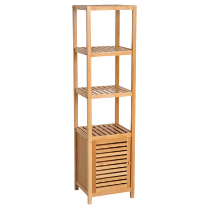 Bamboo bathroom cabinet with 3 shelves, 36x33x140cm