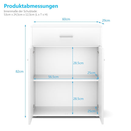 Bathroom Cabinet With Door And Drawer, 60x29x82 cm