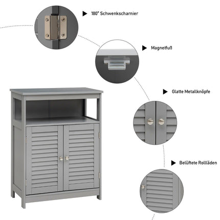 Bathroom Cabinet Wooden Storage Cabinet 60 x 30 x 80 cm Gray