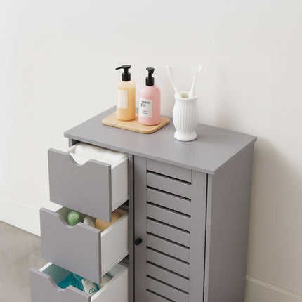 Bathroom Cabinet with 3 Drawers and Adjustable Shelves