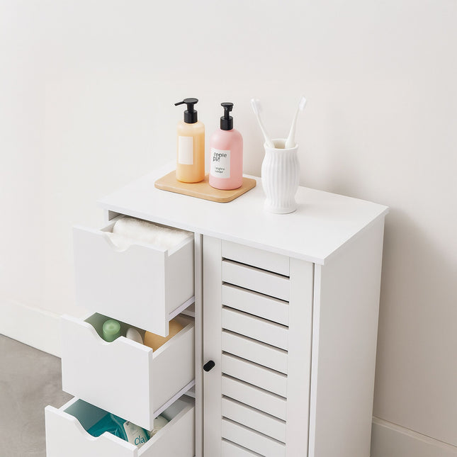 Bathroom Cabinet with 3 Drawers and Adjustable Shelves