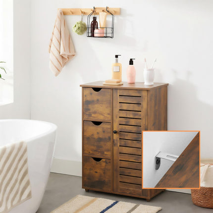 Bathroom Cabinet with 3 Drawers and Adjustable Shelves
