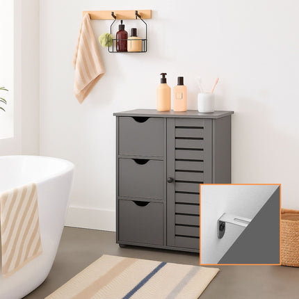 Bathroom Cabinet with 3 Drawers and Adjustable Shelves