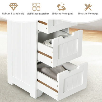 Bathroom Cabinet with 4 Drawers, White, 30x30x83 cm