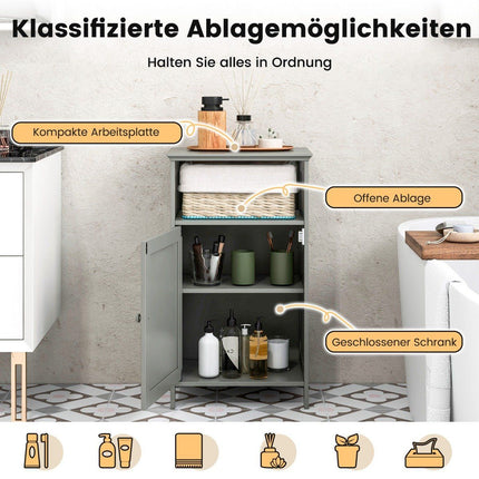 Bathroom Cabinet with Adjustable Shelf, Gray MDF