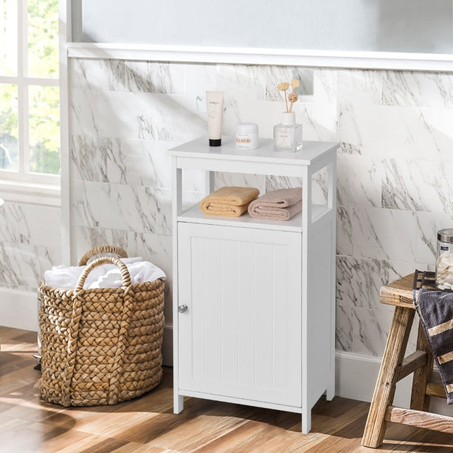 Bathroom Cabinet with Adjustable Shelf, White MDF