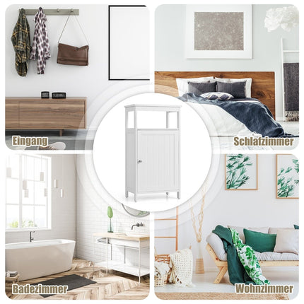 Bathroom Cabinet with Adjustable Shelf, White MDF