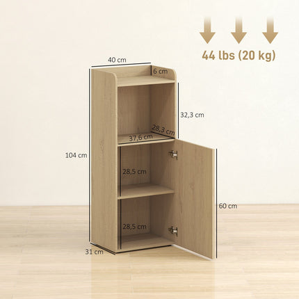 Bathroom Cabinet with Adjustable Shelf, Yellow Oak, 40x31x104 cm