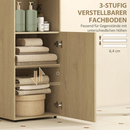 Bathroom Cabinet with Adjustable Shelf, Yellow Oak, 40x31x104 cm