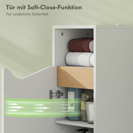Bathroom Cabinet with Adjustable Shelves, 30x30x71.5 cm, White