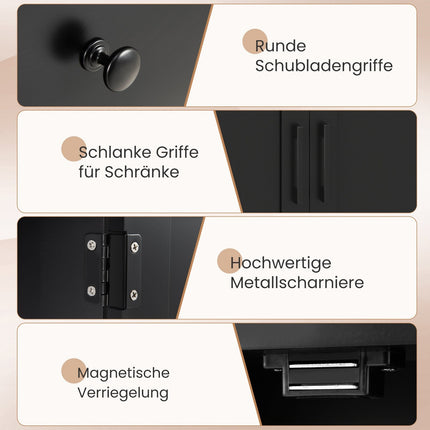 Bathroom Cabinet with Drawer, Adjustable Shelf, 56x30x80cm, Black