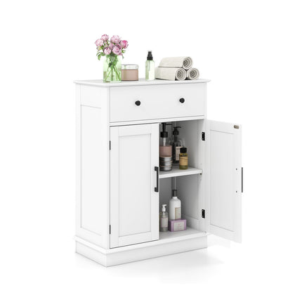 Bathroom Cabinet with Drawer, Adjustable Shelf, 56x30x80 cm, White
