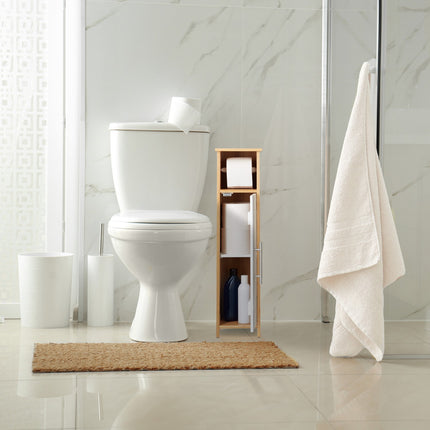 Bathroom Cabinet with Storage and Toilet Roll Holder