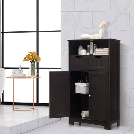 Bathroom Floor Cabinet – 2 Drawers, 2 Doors, Adjustable Shelf