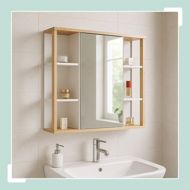 Bathroom Mirror Cabinet, Wall-Mounted Storage