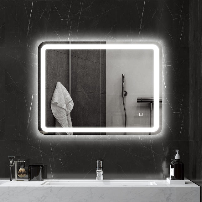 Bathroom Mirror, LED, Anti-Fog, Touch Control, 60x80 cm