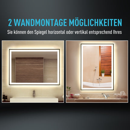 LED bathroom mirror - anti-fog, touch switch, 3 colors