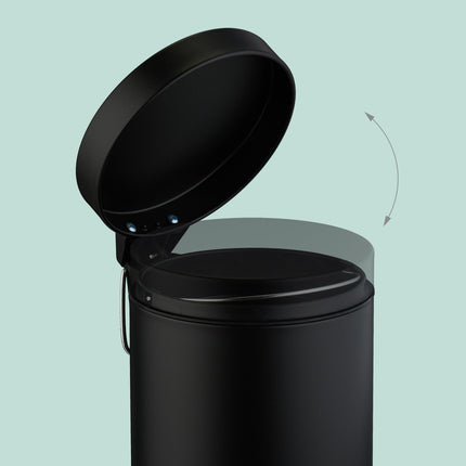 Bathroom Pedal Bin, 3L Matte Metal