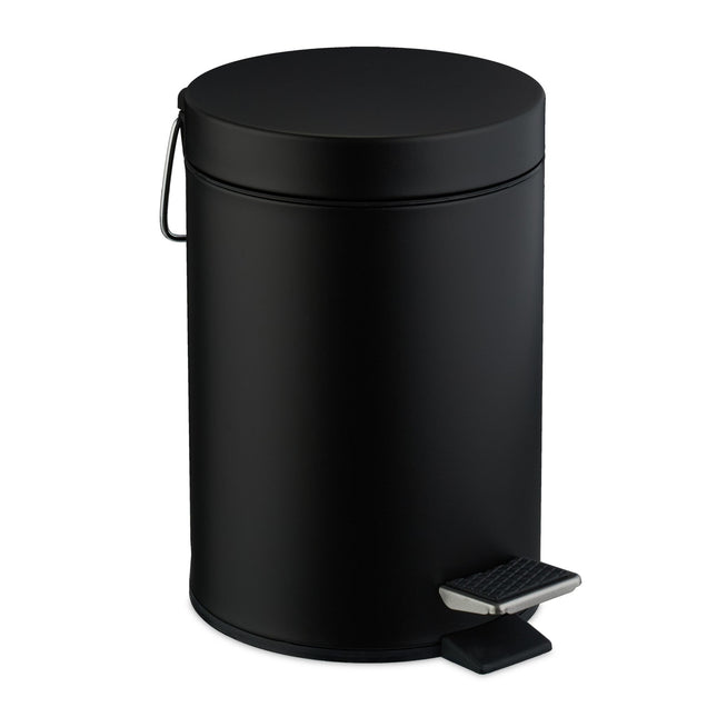 Kosz na śmieci z pedałem do łazienki, 3 l, matowy metal