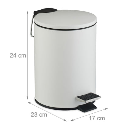 Bathroom Pedal Bin, 3L – Soft-Close, Hands-Free