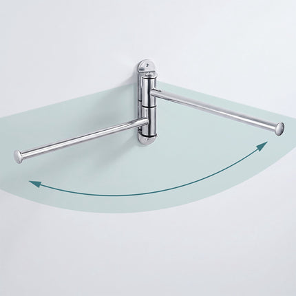 Bathroom Set: Towel Rail & Toilet Brush, Silver