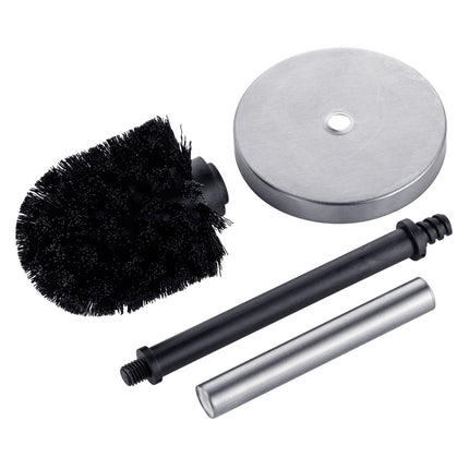 Bathroom Set: Towel Rail & Toilet Brush, Silver
