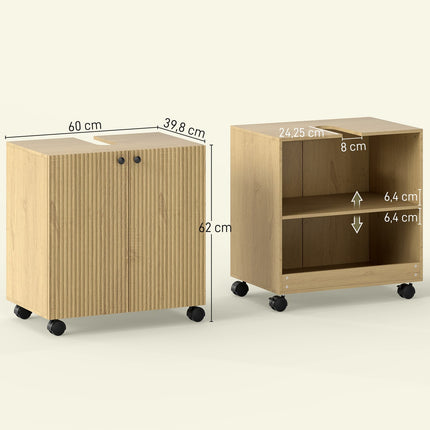 Bathroom Sink Cabinet, 3-Tier Shelf, Wood, Wheels