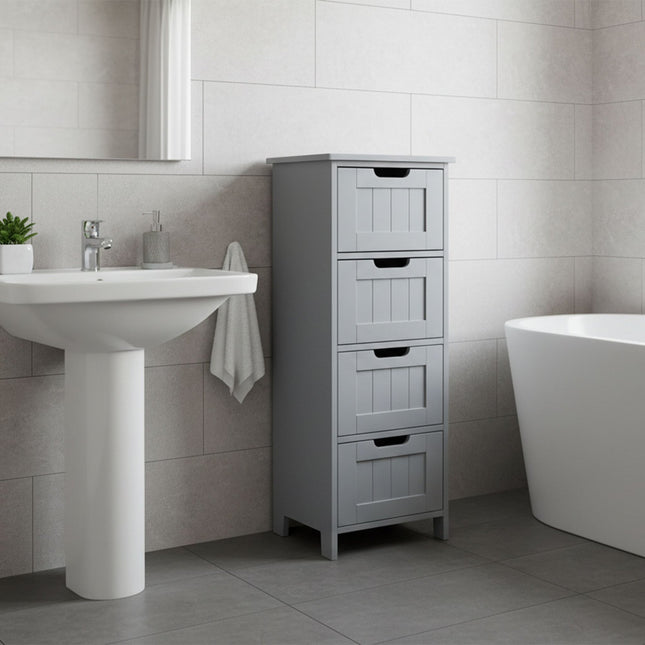 Bathroom Storage Cabinet, 4 Drawers, Space-Saving Design