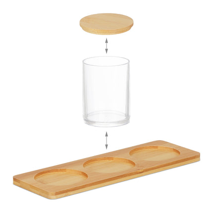 Bathroom Storage Set with Bamboo Lids and Tray