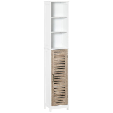 Tall white bathroom cabinet - freestanding, adjustable shelves