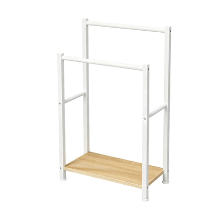 Bathroom Towel Rack with Shelf, Wood-Effect Finish